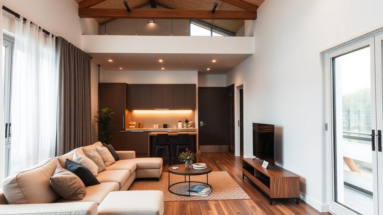 Fully furnished temporary housing interior