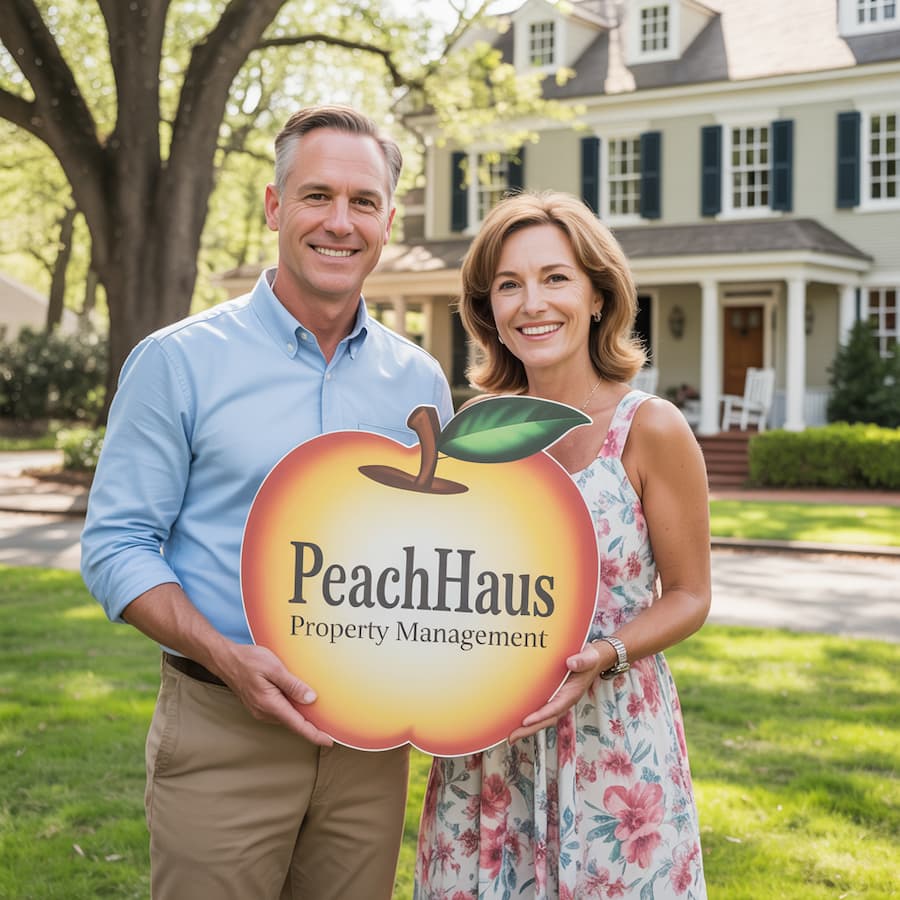 Alpharetta property owners couple with PeachHaus sign